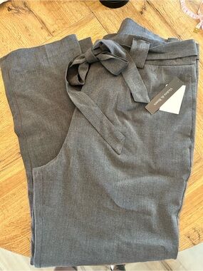 Women's Gray Tie-Waist Trousers